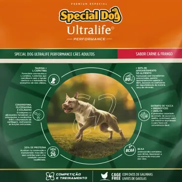 Racao Special Dog Ultralife Performance Caes Adultos Carne e Frango competicao e treinamento-6